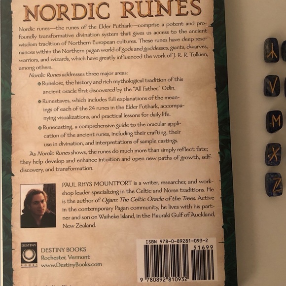 Mini Set of Lapis Nordic Runes & Book - Picture 3 of 7